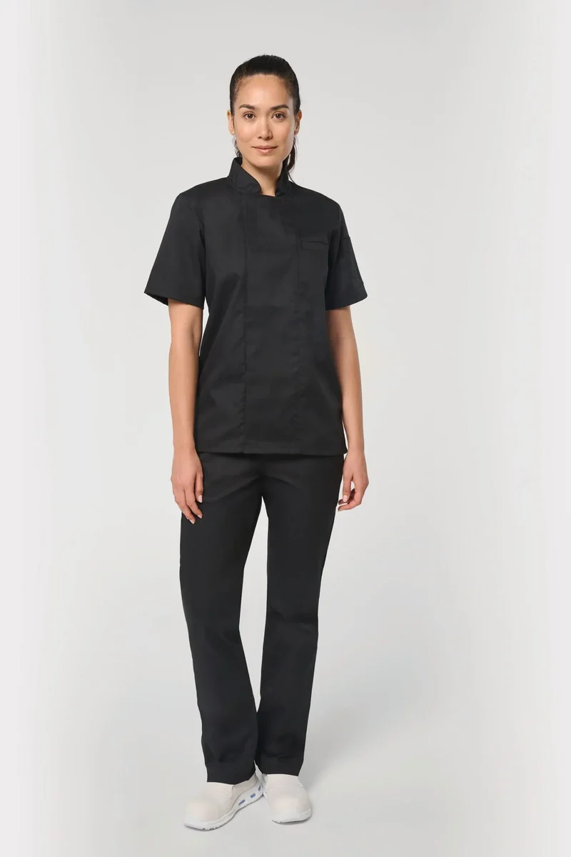 WK501 - Veste de cuisine écoresponsable et respirante manches courtes unisexe