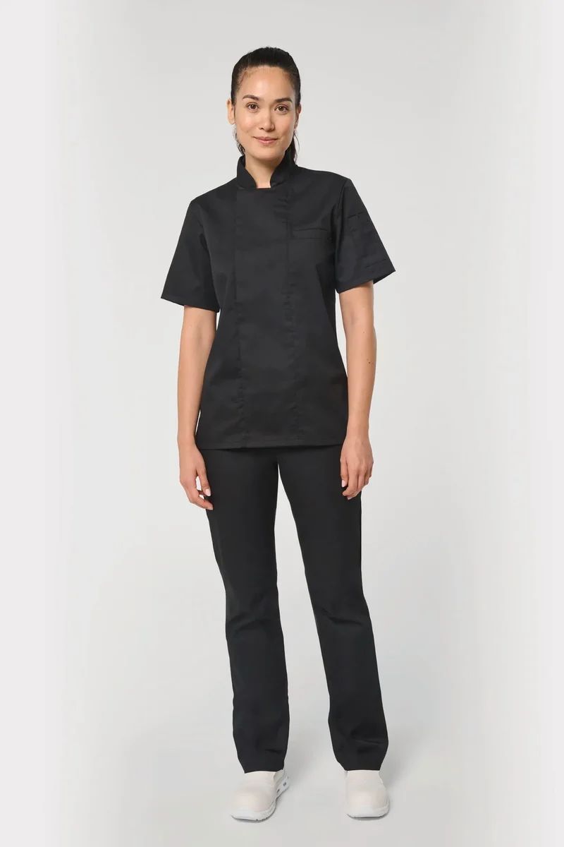 WK501 - Veste de cuisine écoresponsable et respirante manches courtes unisexe