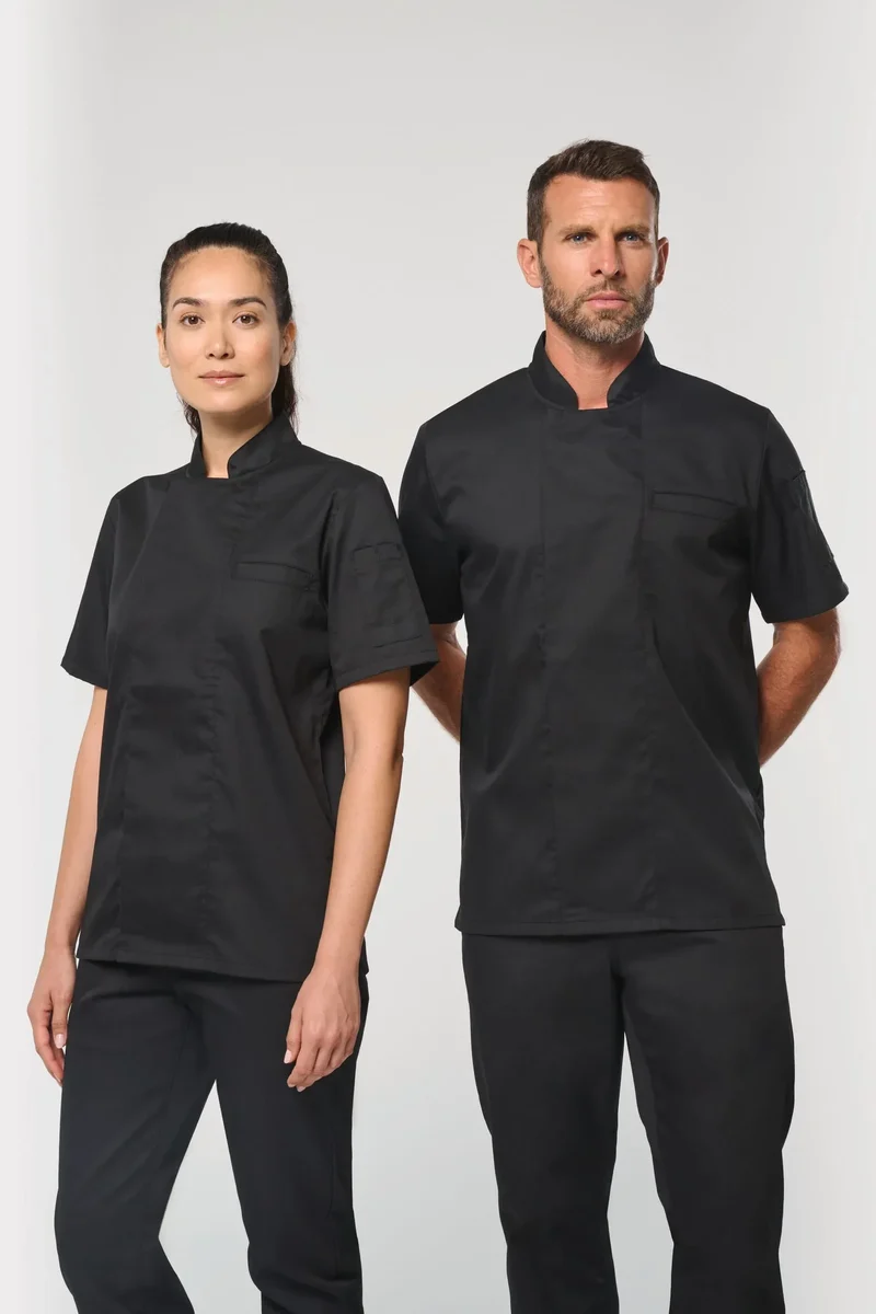 WK501 - Veste de cuisine écoresponsable et respirante manches courtes unisexe