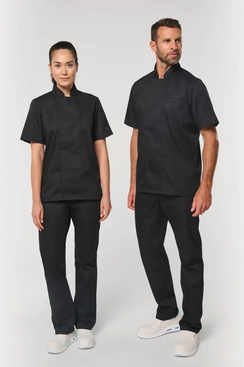 WK501 - Veste de cuisine écoresponsable et respirante manches courtes unisexe