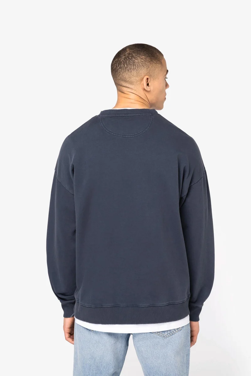 NS447 - Sweat-shirt écoresponsable à col rond délavé oversize unisexe