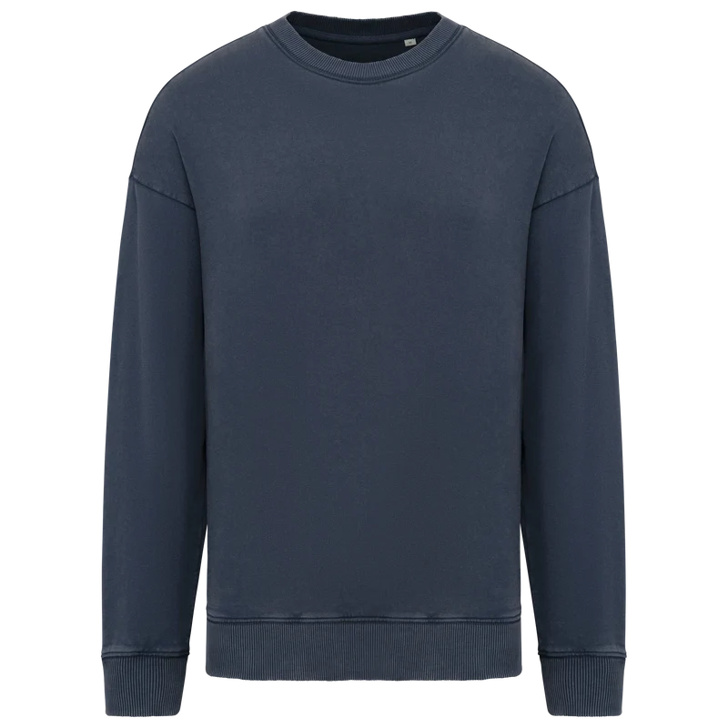 NS447 - Sweat-shirt écoresponsable à col rond délavé oversize unisexe