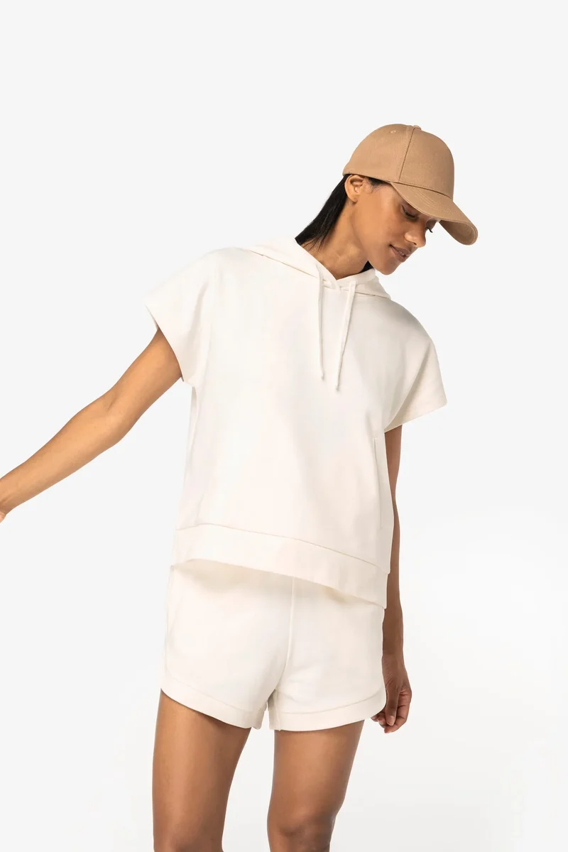 NS446 - Sweat-shirt écoresponsable à capuche oversize sans manches French Terry femme