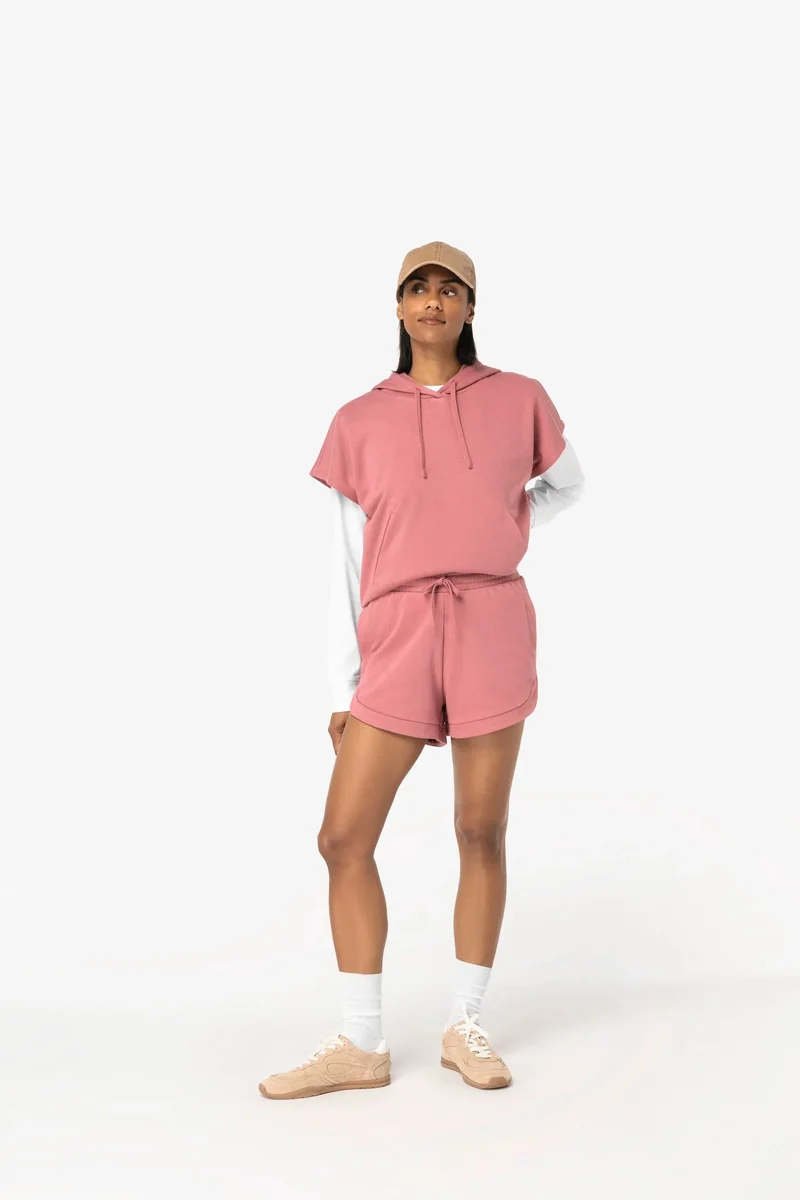 NS446 - Sweat-shirt écoresponsable à capuche oversize sans manches French Terry femme