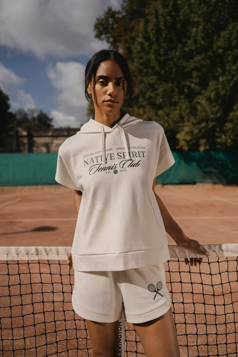 NS446 - Sweat-shirt écoresponsable à capuche oversize sans manches French Terry femme