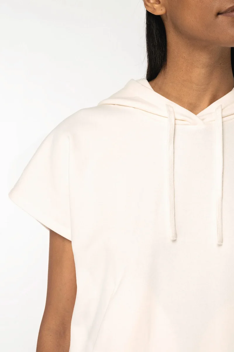 NS446 - Sweat-shirt écoresponsable à capuche oversize sans manches French Terry femme