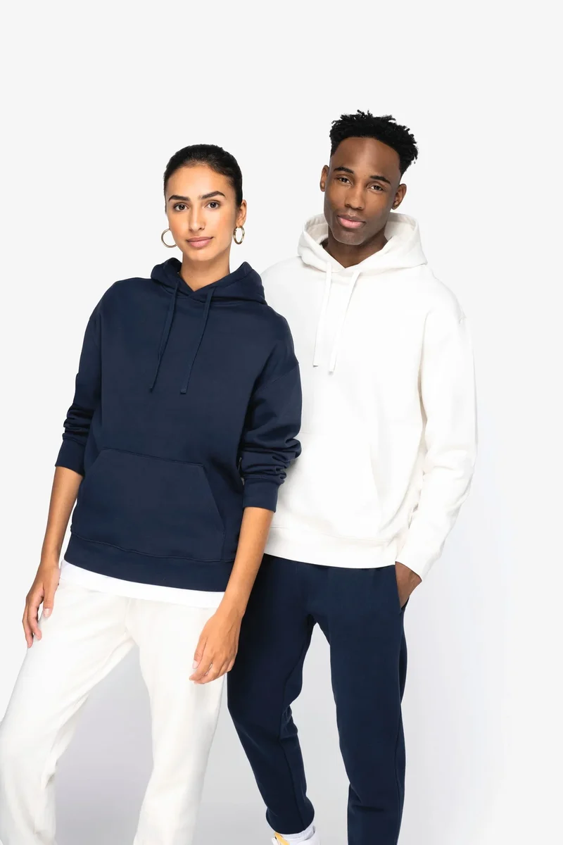 NS436 - Sweat-shirt écoresponsable à capuche à épaules tombantes molleton gratté unisexe