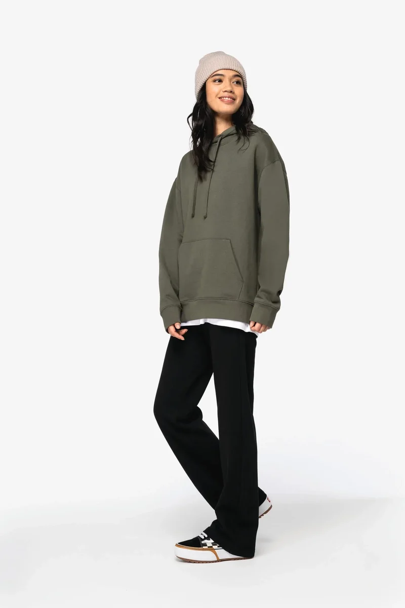 NS436 - Sweat-shirt écoresponsable à capuche à épaules tombantes molleton gratté unisexe