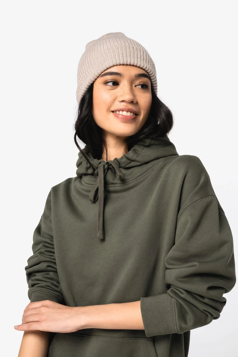 NS436 - Sweat-shirt écoresponsable à capuche à épaules tombantes molleton gratté unisexe