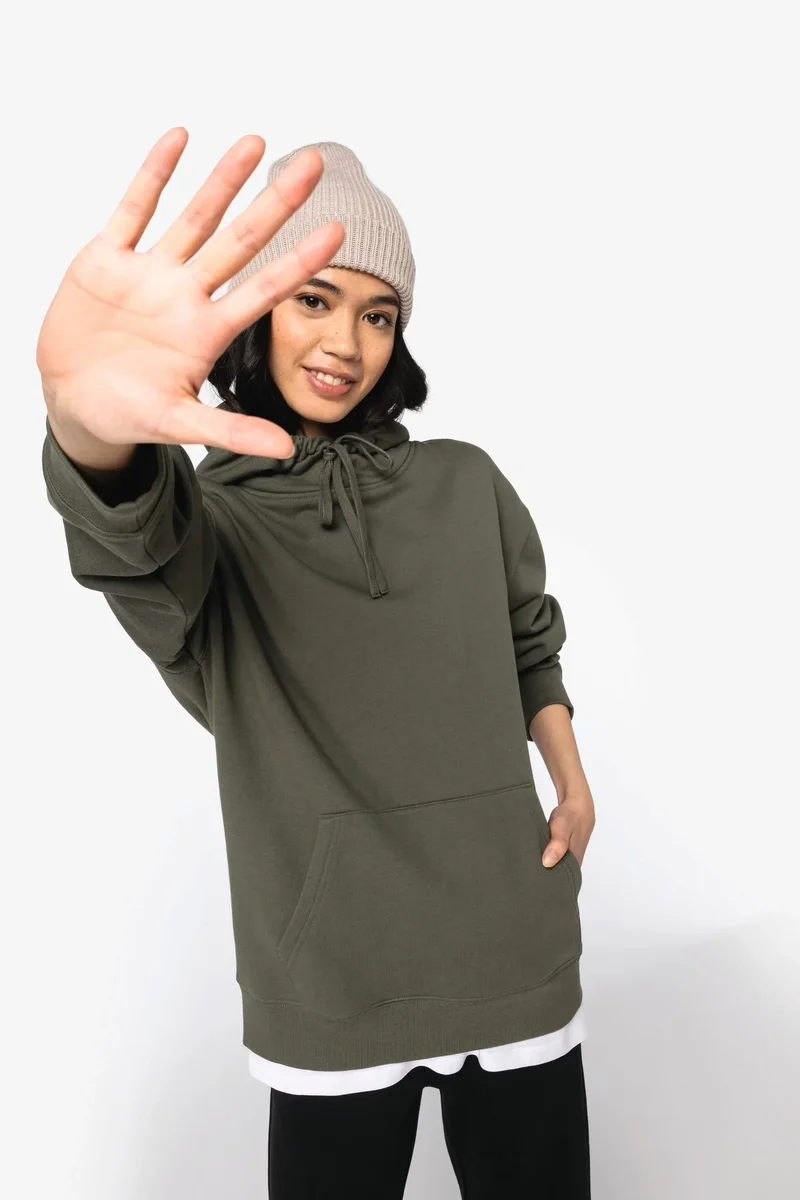 NS436 - Sweat-shirt écoresponsable à capuche à épaules tombantes molleton gratté unisexe