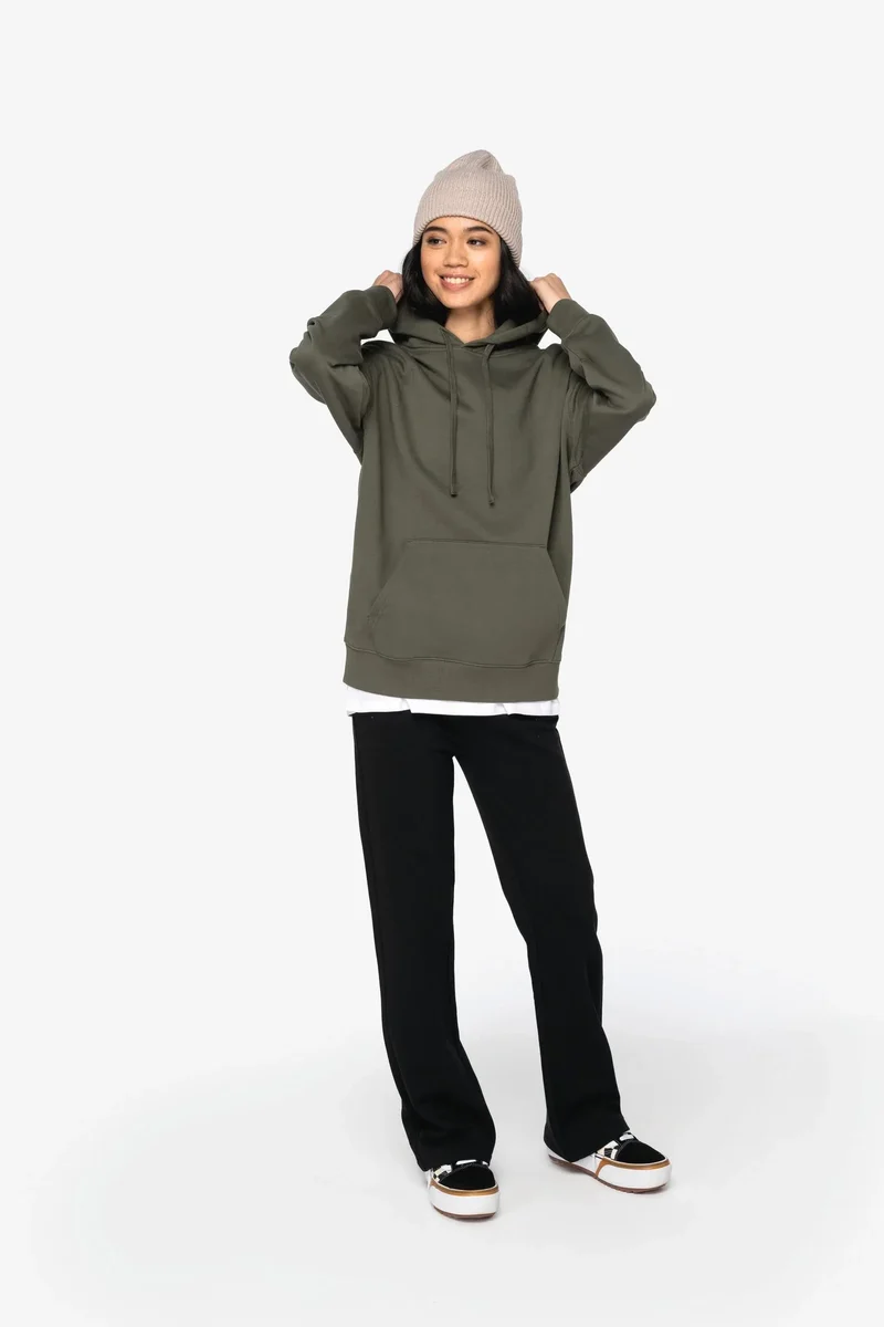 NS436 - Sweat-shirt écoresponsable à capuche à épaules tombantes molleton gratté unisexe