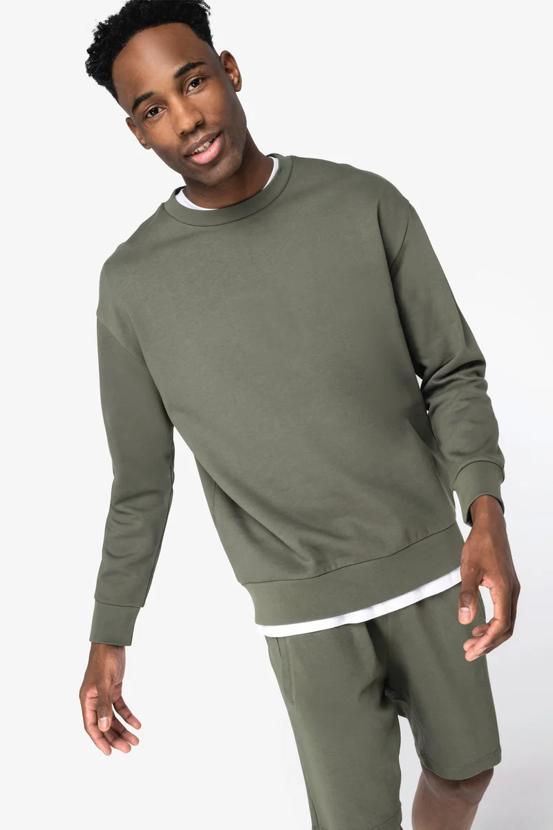 NS435 - Sweat-shirt écoresponsable à col rond à épaules tombantes molleton gratté unisexe