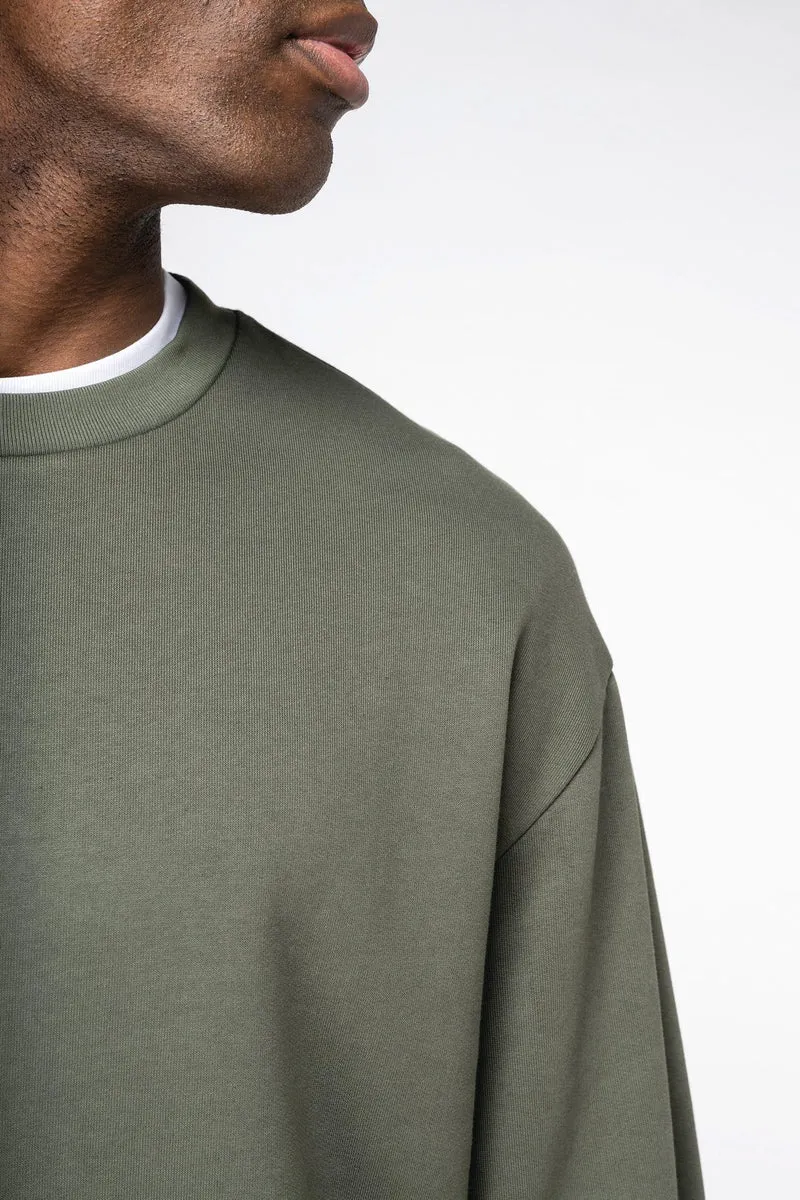 NS435 - Sweat-shirt écoresponsable à col rond à épaules tombantes molleton gratté unisexe