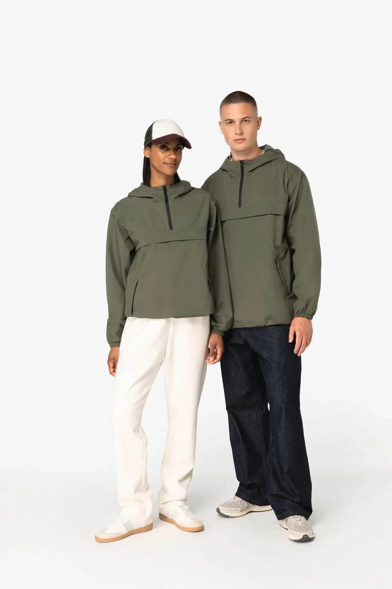 NS616 - Veste coupe-vent imperméable écoresponsable quart zip unisexe