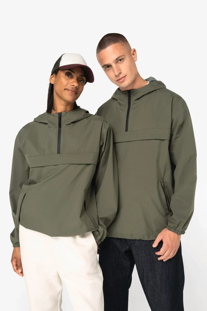 NS616 - Veste coupe-vent imperméable écoresponsable quart zip unisexe