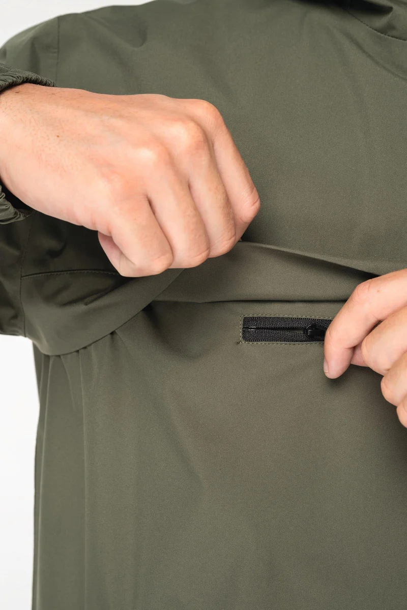 NS616 - Veste coupe-vent imperméable écoresponsable quart zip unisexe