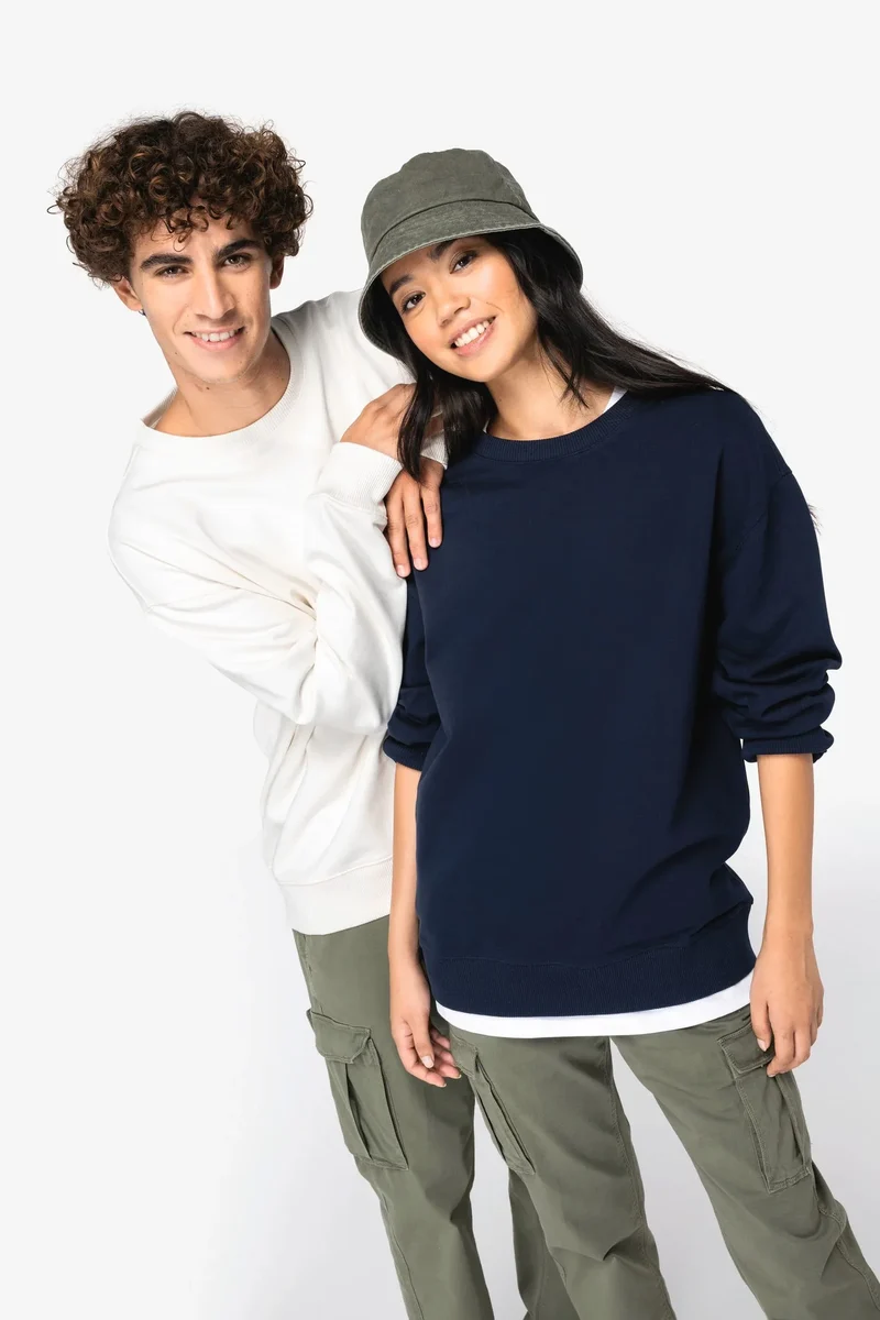 NS430 - Sweat-shirt écoresponsable à col rond à épaules tombantes French Terry unisexe