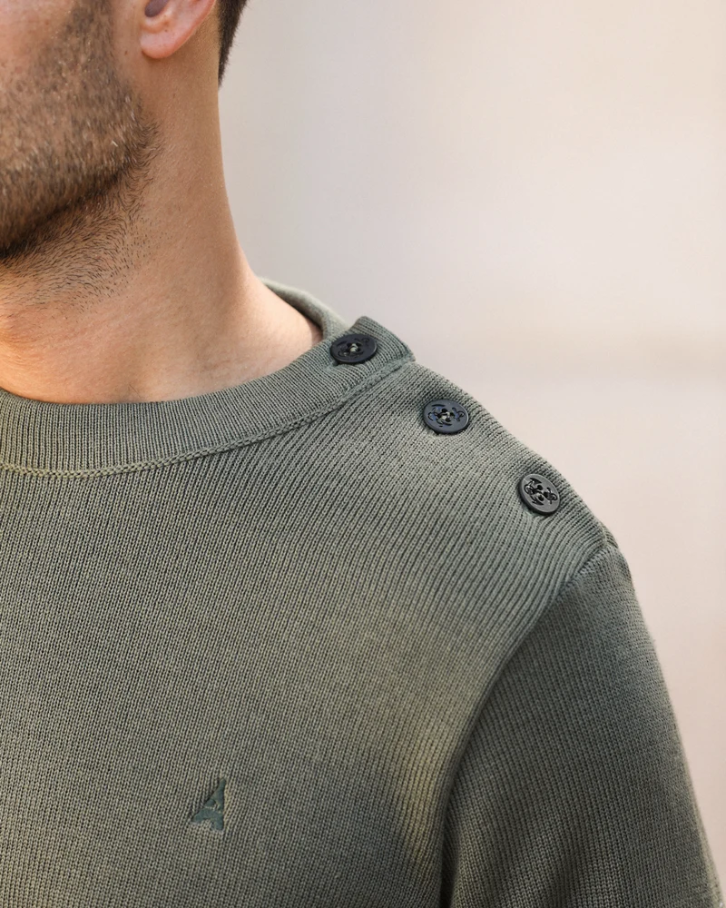 PULL VERT SAUGE MADE IN FRANCE | LOUIS