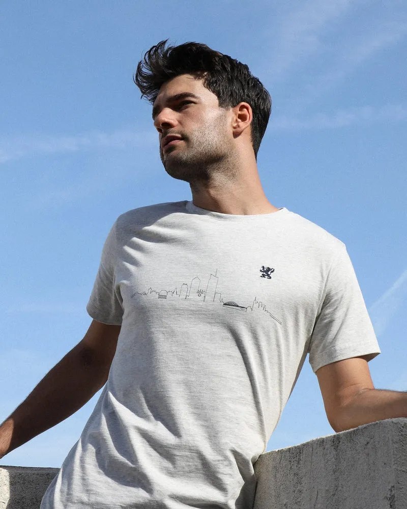 T-SHIRT SKYLINE LYON GRIS | COTON BIO | MAISON FT X VILLE DE LYON