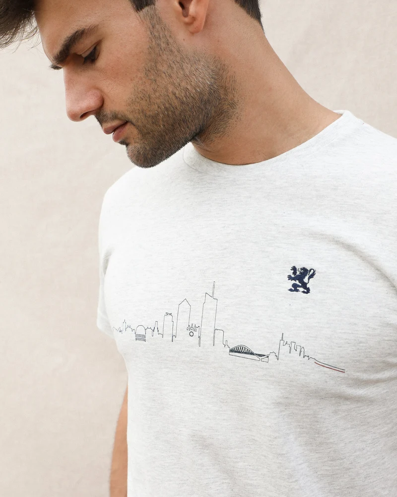 T-SHIRT SKYLINE LYON GRIS | COTON BIO | MAISON FT X VILLE DE LYON