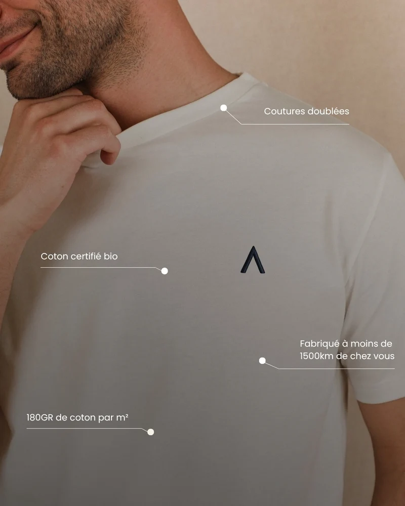 T-SHIRT BLANC CRÈME | COTON BIO