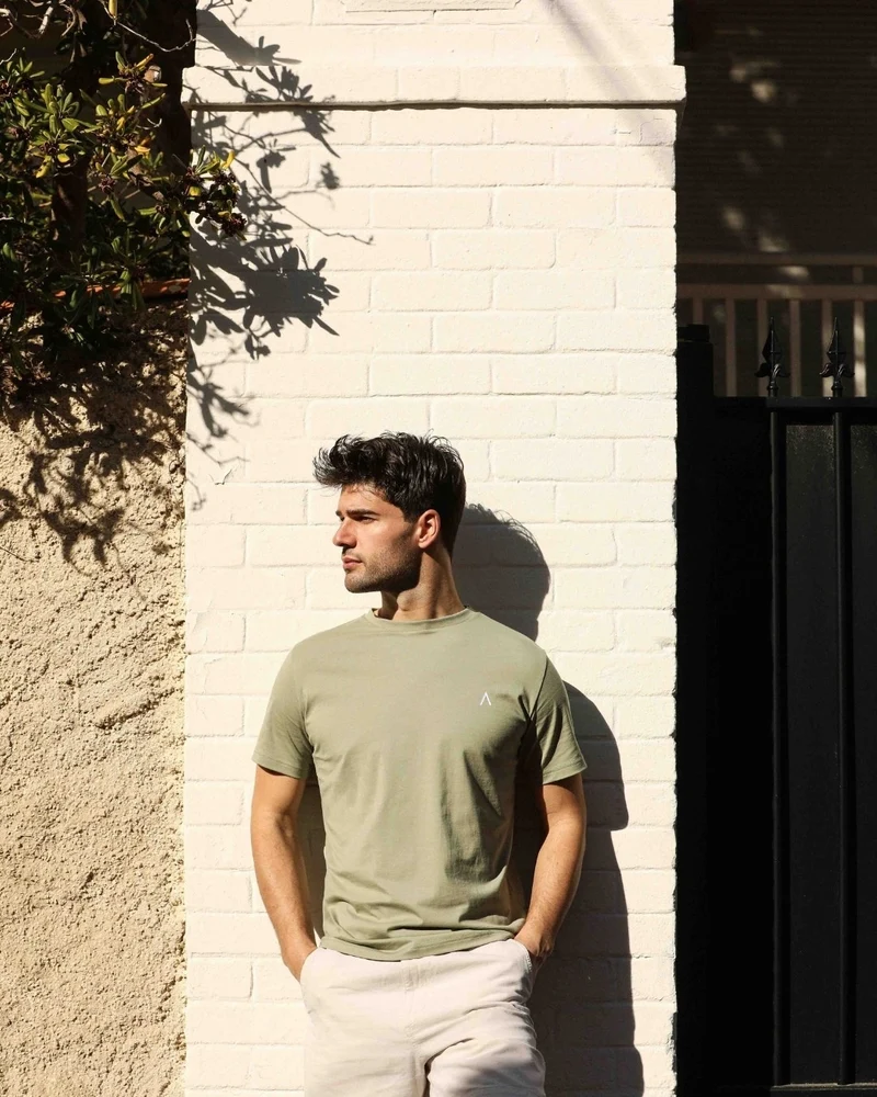 T-SHIRT HOMME VERT SAUGE | COTON BIO