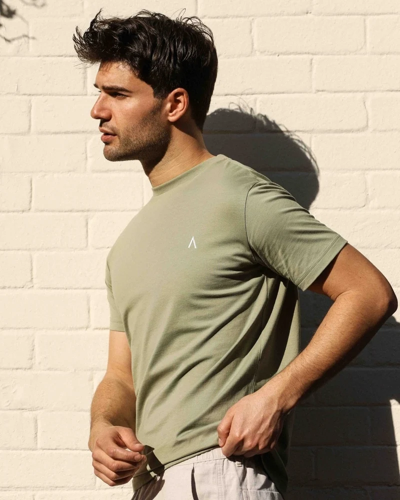 T-SHIRT HOMME VERT SAUGE | COTON BIO