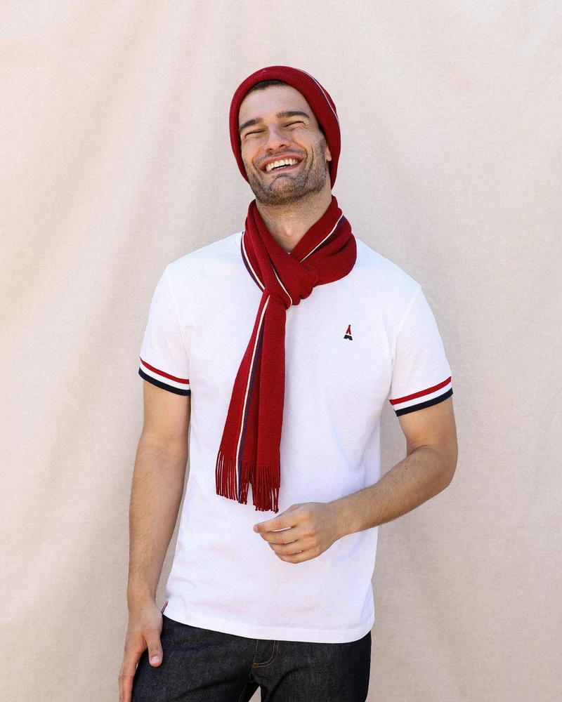 ÉCHARPE BORDEAUX HOMME MADE IN FRANCE | CLYDE