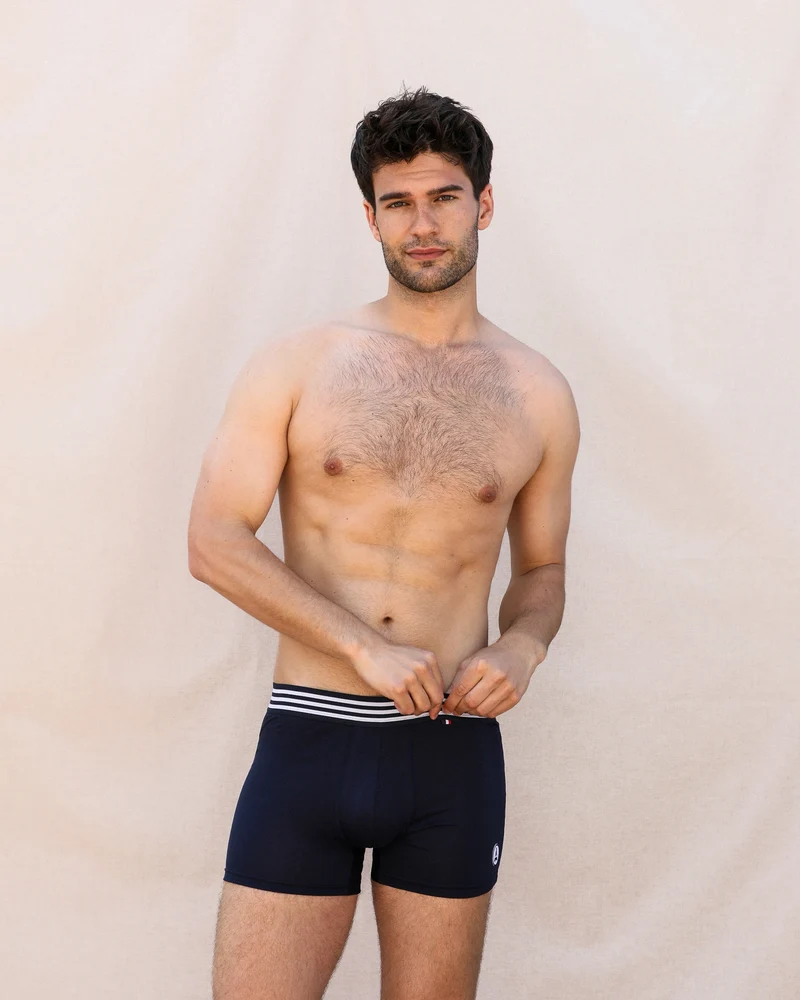 BOXER BEN BLEU MARINE | MADE IN FRANCE & BIO
