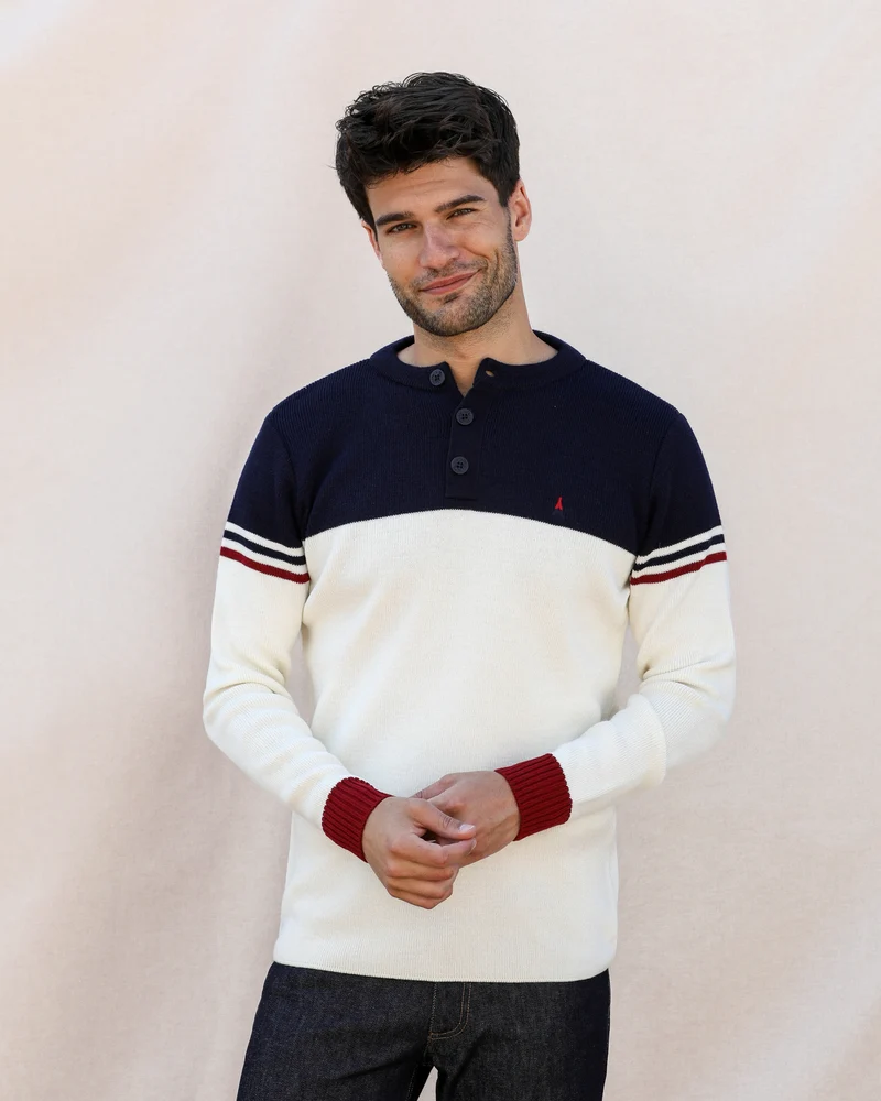 PULL TRICOTÉ EN FRANCE BLANC | LAINE MÉRINOS | ANDRÉ