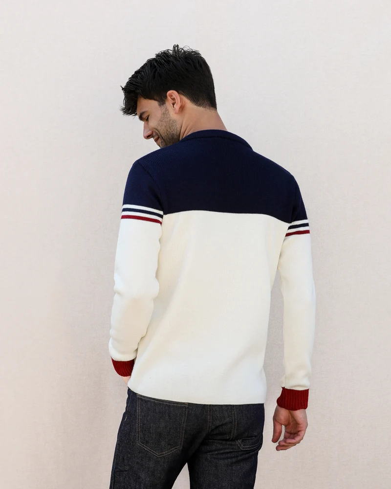 PULL TRICOTÉ EN FRANCE BLANC | LAINE MÉRINOS | ANDRÉ
