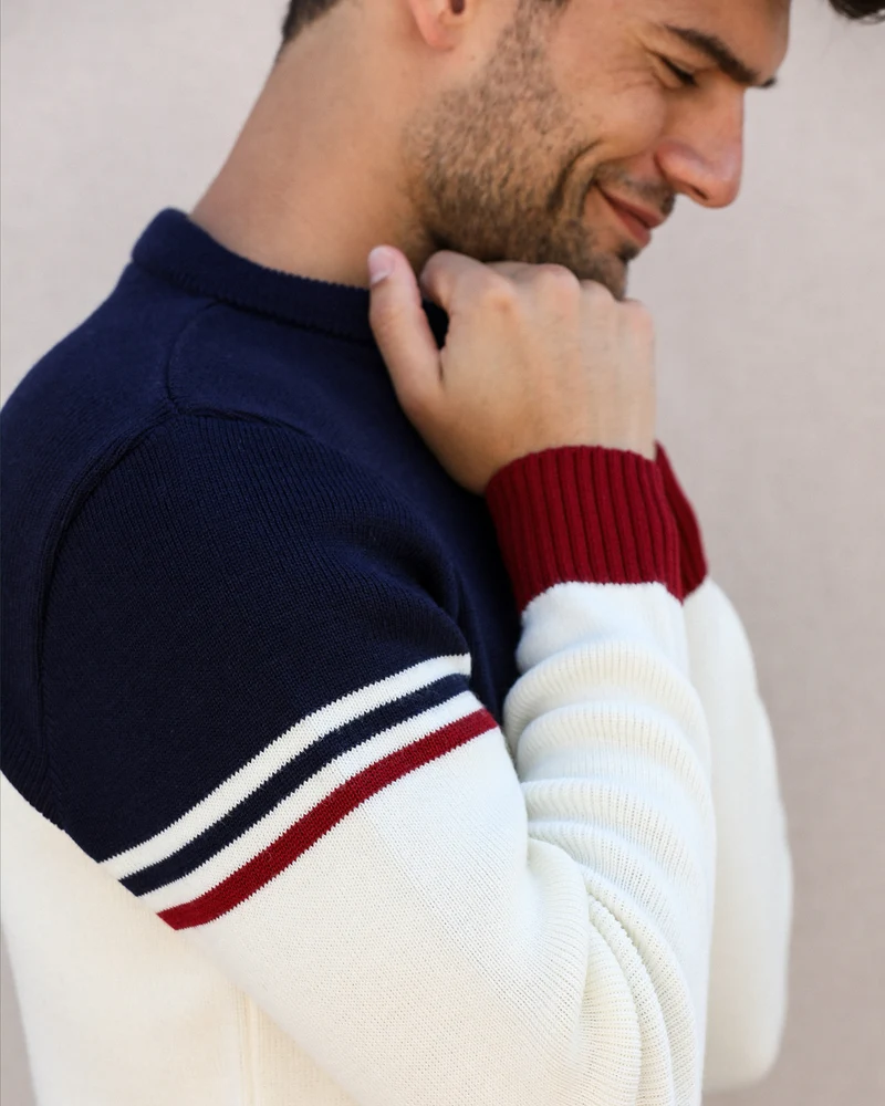 PULL TRICOTÉ EN FRANCE BLANC | LAINE MÉRINOS | ANDRÉ