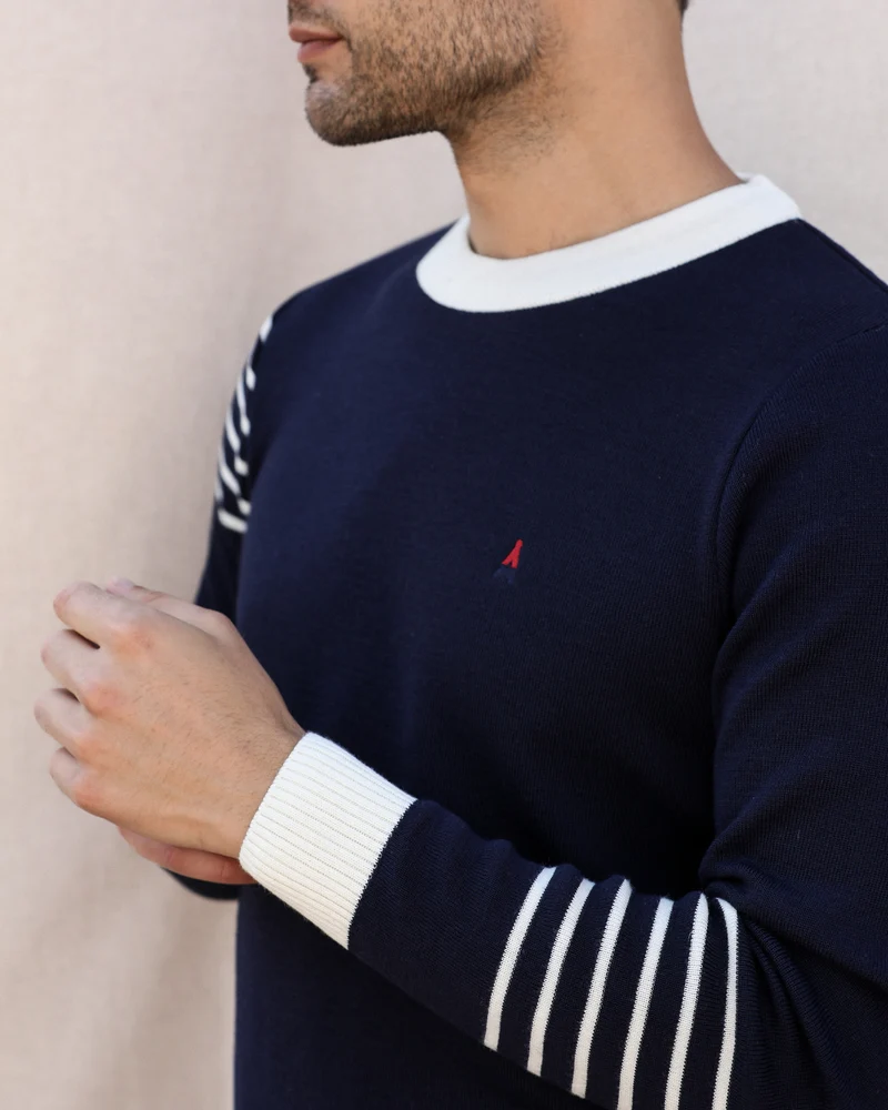 PULL TRICOTÉ EN FRANCE ASYMÉTRIQUE | LAINE MÉRINOS | ALBAN