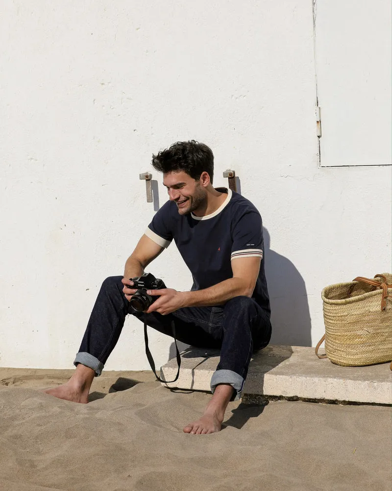 T-SHIRT CONSTANT BLEU MARINE | COTON BIO | MAISON FT X SAINT JAMES