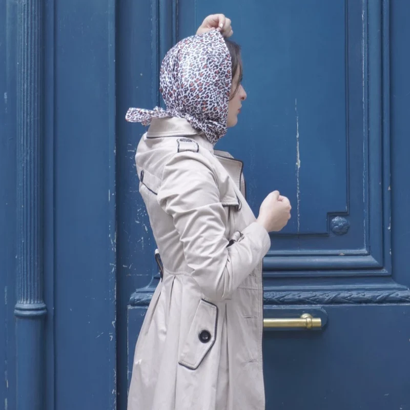 FOULARD PANTHÈRE MARRON