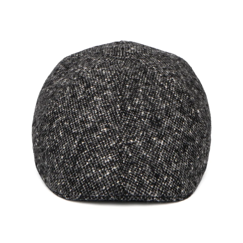 Casquette Plate Bec-de-Canard en Tweed du Donegal anthracite STETSON