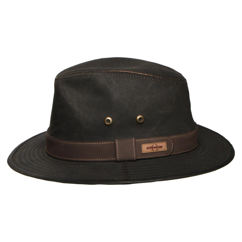 Chapeau Fedora Safari à Effet Usé Traveller marron STETSON