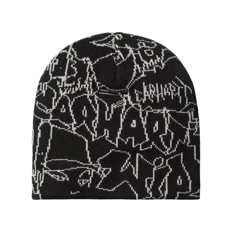 Bonnet en Coton Mélangé Blinkerfluid noir-blanc CARHARTT WIP