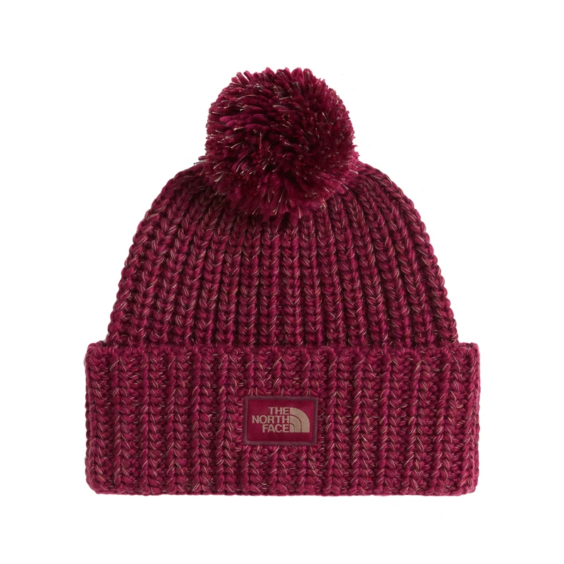 Bonnet à Pompon Cozy Chunky Cabin bordeaux THE NORTH FACE