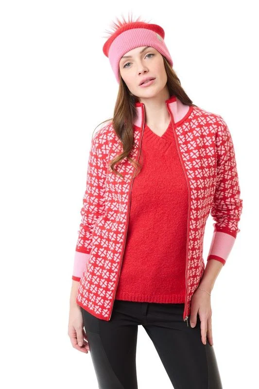 Zip veste red pink