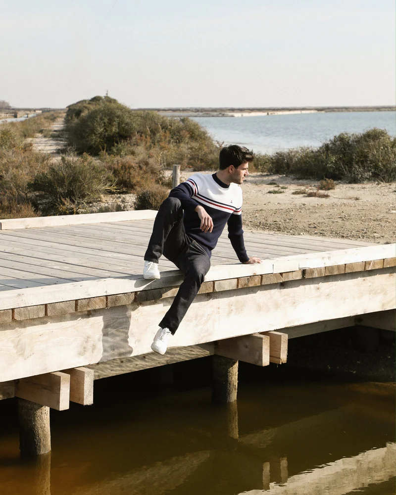 PULL EN LAINE BLANC MADE IN FRANCE HOULGATE | MAISON FT X SAINT JAMES