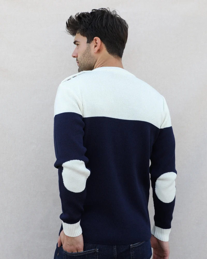 PULL TRICOTÉ EN FRANCE BLEU | LAINE MÉRINOS | MARTIN