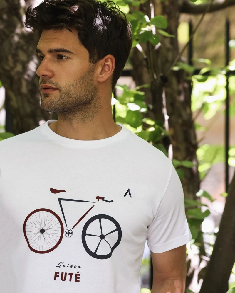 T-SHIRT GUIDON FUTÉ BLANC | COTON BIO