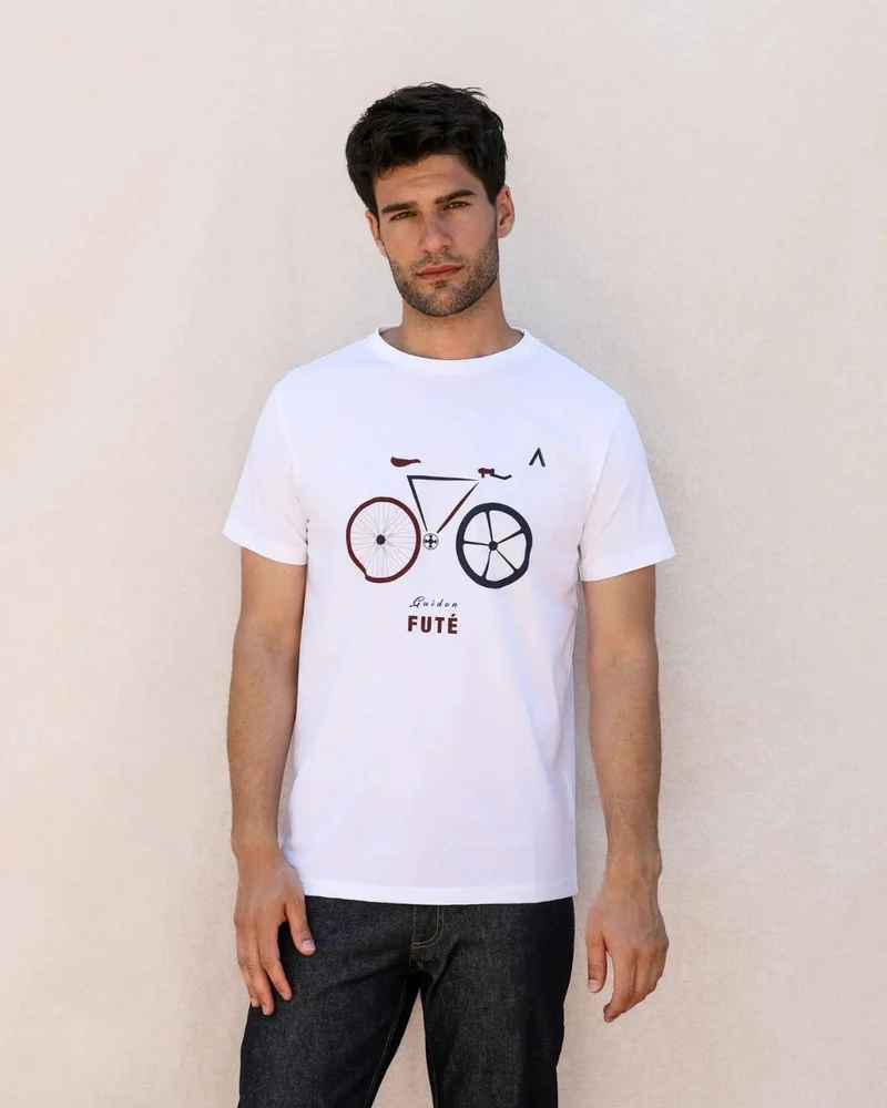T-SHIRT GUIDON FUTÉ BLANC | COTON BIO