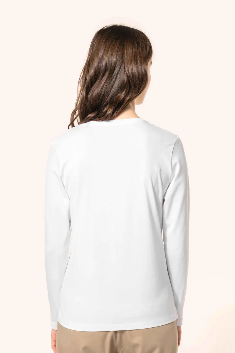 PK307 - T-shirt Supima® col V manches longues femme