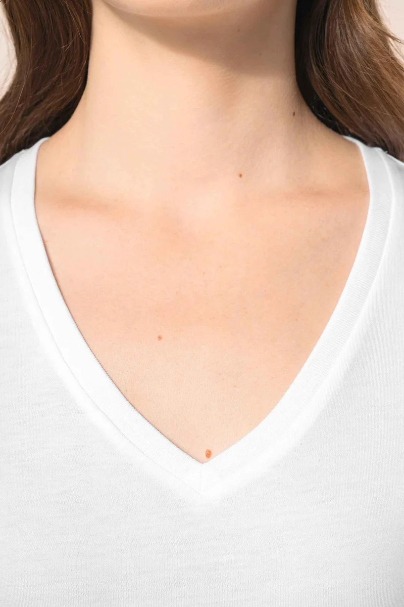 PK307 - T-shirt Supima® col V manches longues femme