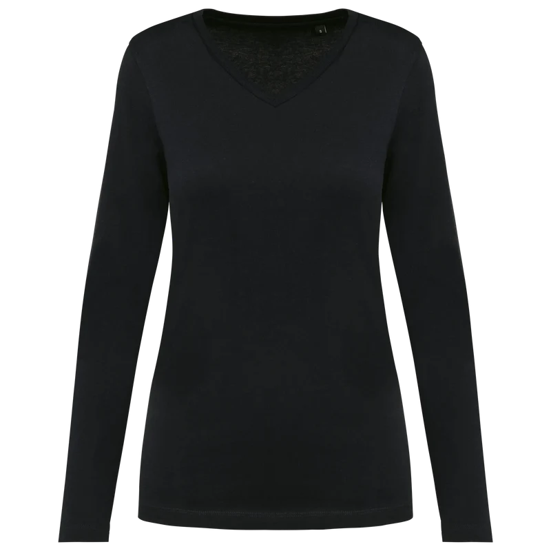 PK307 - T-shirt Supima® col V manches longues femme