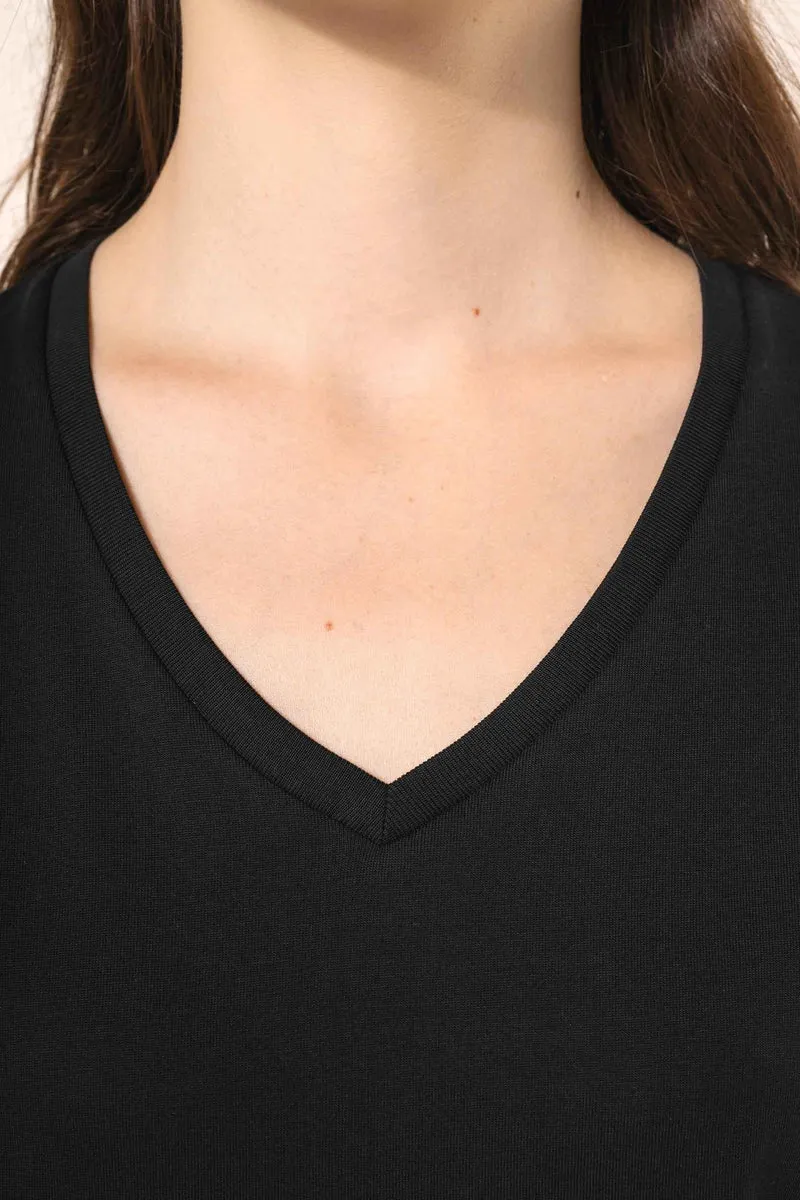 PK305 - T-shirt Supima® col V manches courtes femme