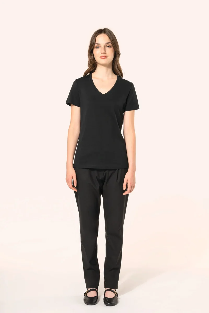 PK305 - T-shirt Supima® col V manches courtes femme