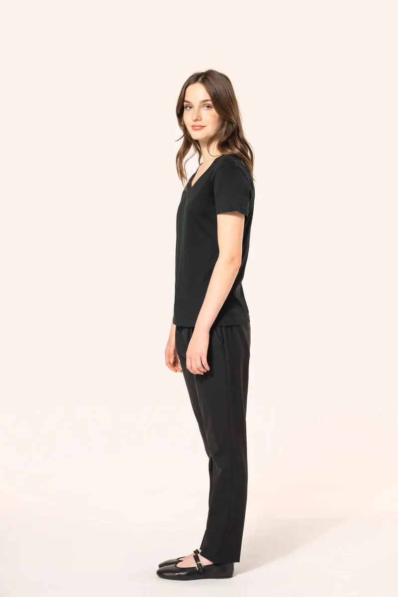 PK305 - T-shirt Supima® col V manches courtes femme